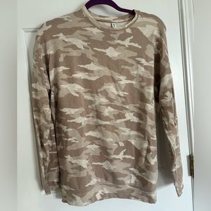 Athleta white camo balance sweatshirt crewneck